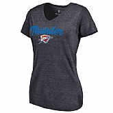 Women's Oklahoma City Thunder Freehand Tri Blend V Neck T-Shirt Navy FengYun,baseball caps,new era cap wholesale,wholesale hats